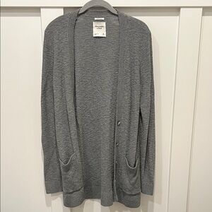 Abercrombie & Fitch Gray Cardigan Sweater